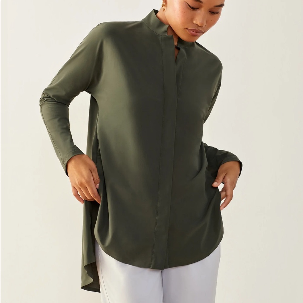 ADAY Olive Button Down Shirt